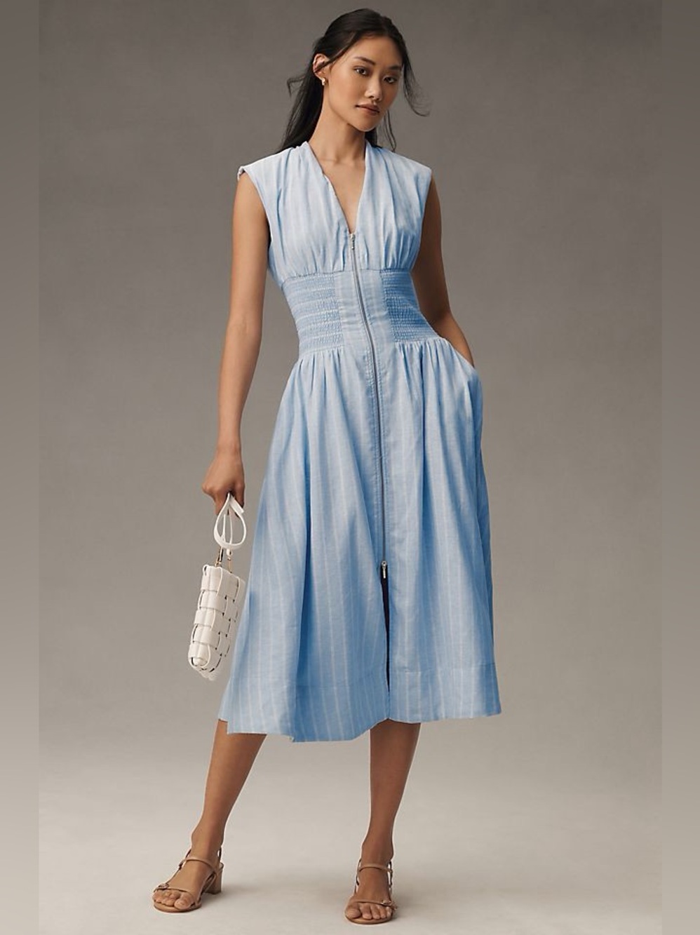 Anthropologie Tommie Zip-Front Midi Dress
